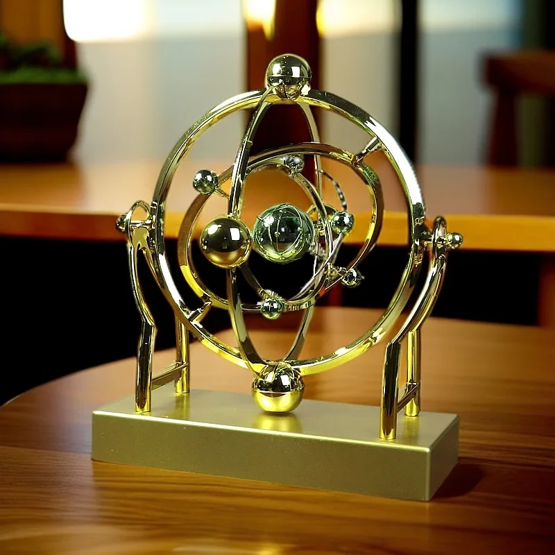 Newton Cradle Large - Rotating Solar System Desk Decor, Swinging