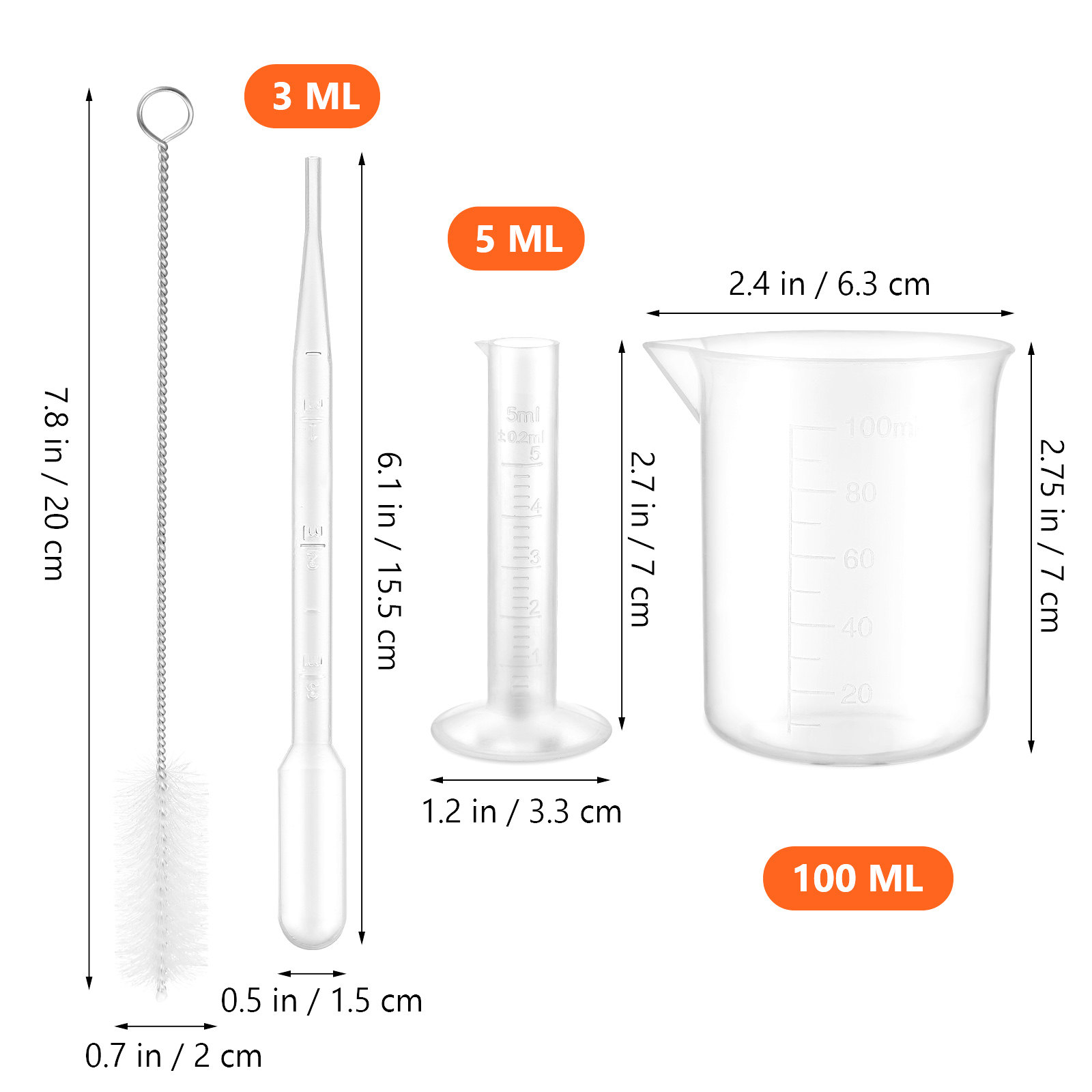 1 set 1 Set Plastic Graduated  - Science Experiment review and price